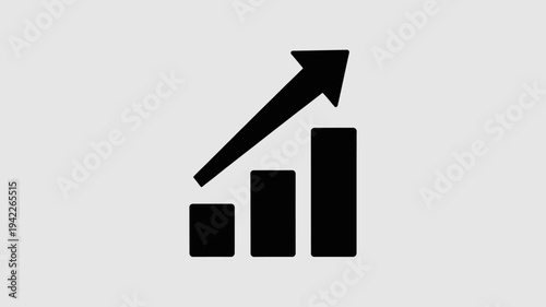 Business graphs and charts icons, Growing graph set. Business chart with arrow. Growths chart collection. Profit growing symbol. Progress bar, silhouette icon for growth, business, finance, analytics
