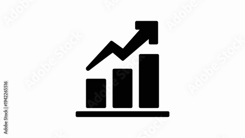 Business graphs and charts icons, Growing graph set. Business chart with arrow. Growths chart collection. Profit growing symbol. Progress bar, silhouette icon for growth, business, finance, analytics
