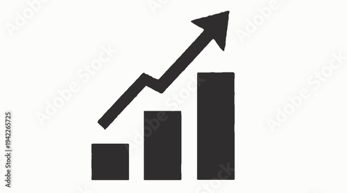 Business graphs and charts icons, Growing graph set. Business chart with arrow. Growths chart collection. Profit growing symbol. Progress bar, silhouette icon for growth, business, finance, analytics
