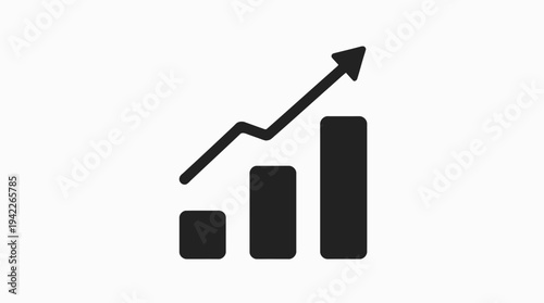 Business graphs and charts icons, Growing graph set. Business chart with arrow. Growths chart collection. Profit growing symbol. Progress bar, silhouette icon for growth, business, finance, analytics
