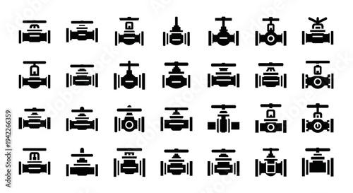Collection of various helicopter icons displayed in a grid pattern on a simple white background from a direct viewpoint