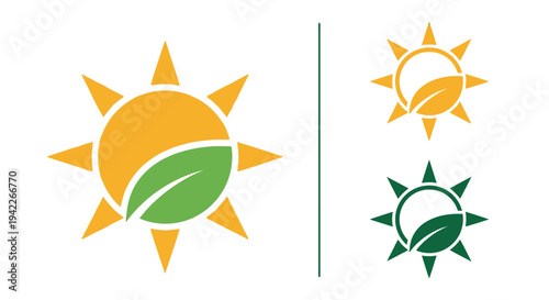 Green Energy Sun Logo Template.
