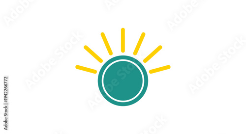 Sunrise logo design morning sunshine symbol.