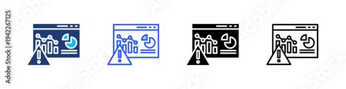 Risk Analysis Multi Style Icon Set Vector 