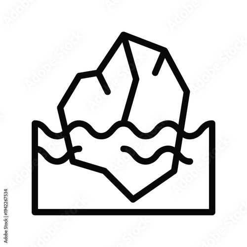 Iceberg floating in the ocean water.