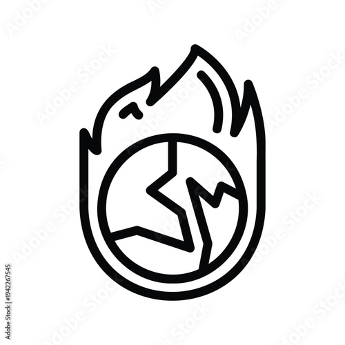 Flame Icon with Lightning Bolt Inside.