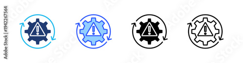 Disaster Recovery Multi Style Icon Set Vector 