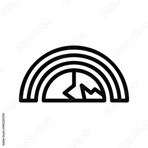 Minimalist Rainbow Design Element Icon.