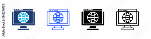 Internet Multi Style Icon Set Vector 