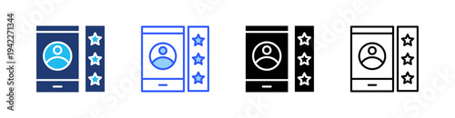 Rating Multi Style Icon Set Vector 