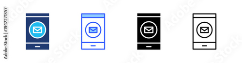 Inbox Multi Style Icon Set Vector 