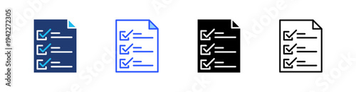 Checklist Multi Style Icon Set Vector 
