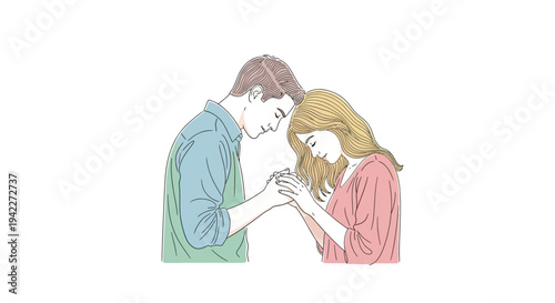 Man and Woman Holding Hands Together.