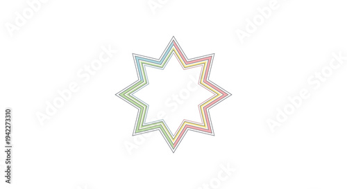 Multicolored Star Shape Design Element.