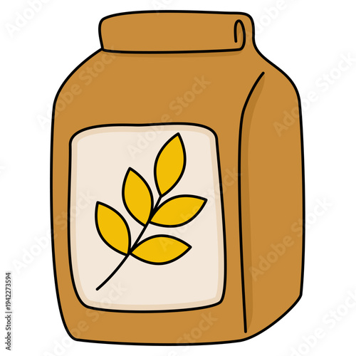wheat flour packaging illustration