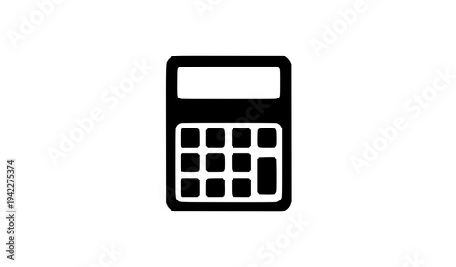 Calculator black silhouette icon vector finance accounting symbol isolated on white