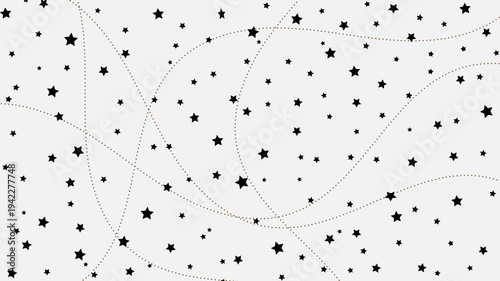 Abstract star and dot line pattern on background.