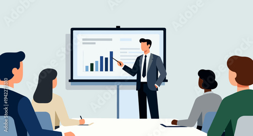 Wallpaper Mural businessman meeting with graph Torontodigital.ca