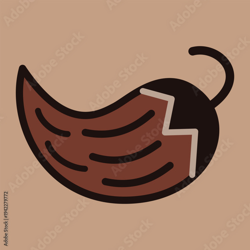 Stylized jalapeño pepper. Fruit or vegetable symbol. Native American pre Columbian design of ancient Peru.