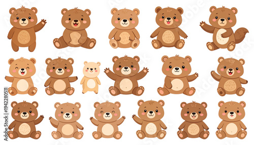 set of teddy bears
