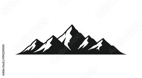 Mountain Peak Landscape Silhouette Vector Illustration Nature Outdoor