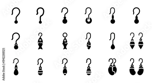 Collection of diverse question mark icons in various designs and patterns displayed on a clean white background