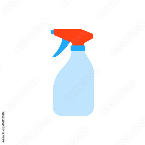 Cleaning Spray Bottle Icon with Red Trigger