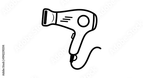 Hair Dryer Vector Illustration Simple Flat Design Icon for Beauty and Styling Services