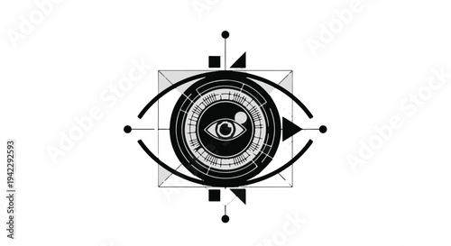 Futuristic digital eye symbol representing technology and surveillance