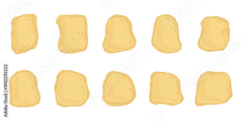 Hand drawn gold rocks Gold nuggets Gemstones For game environment, design