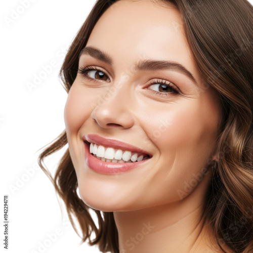 Close up of a woman's face smiling