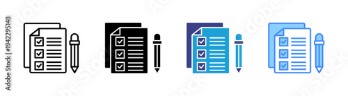 Checklist icon set multiple style collection