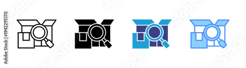 Box icon set multiple style collection