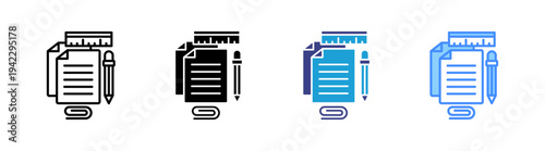 Notepad icon set multiple style collection