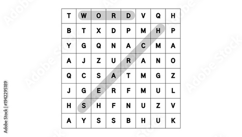 Word search puzzle leisure activity 