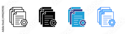 Report  icon set multiple style collection