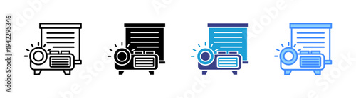 Projector  icon set multiple style collection