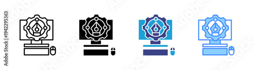 Vector icon set multiple style collection