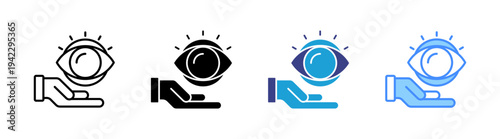 Vision icon set multiple style collection