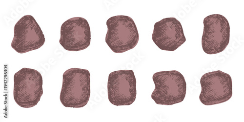Hand drawn rocks and stones Rock fragments, boulders, building material Coastal pebbles, gravel, minerals, cobblestones, geological formations For game environment, landscape illustration, design