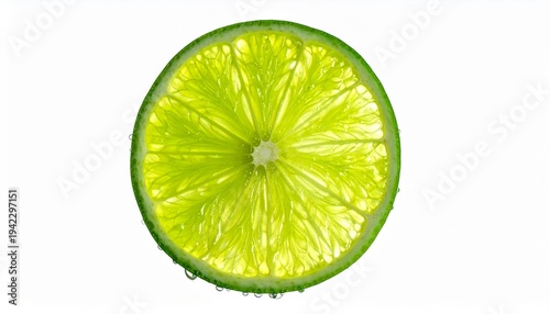 Lime Slice Isolated on White Background.