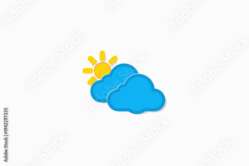 A simple weather icon depicting a sun partially obscured by clouds