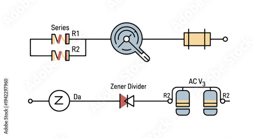 Voltage Divider Line minimal modern color vector