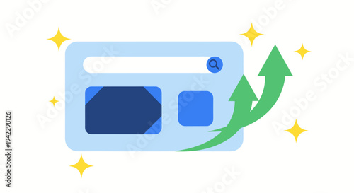 Stylized blue digital card with a green arrow motif representing online payments and secure transactions.