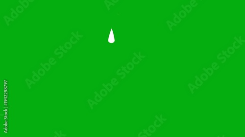 Dynamic water splash animation. dripping liquid effect isolated green. drop water