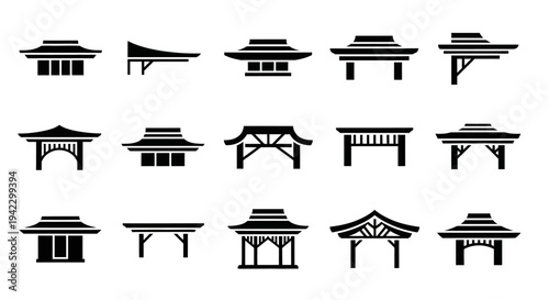 Collection of Traditional Asian Pavilion and Roof Designs