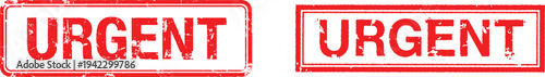 Two red urgent stamps on isolated for marking documents