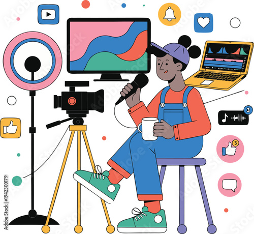 video and Podcast themed vector