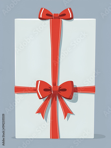 Red Ribbon Bow Illustration for Gift Wrapping and Decoration.