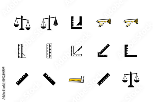 Minimal Ruler Scale Silhouette Bundle Vector Set, Simple Measuring Ruler Scale Silhouette Collection, Minimalist Measurement Ruler Scale Icons Bundle, Black Ruler Scale Silhouette Tools Set, Clean Min